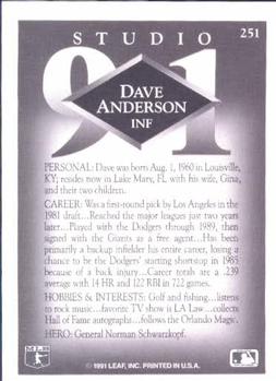 Dave Anderson  baseball card collectible - Main Image 2