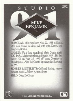 Mike Benjamin  baseball card collectible - Main Image 2