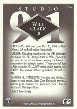 Will Clark  baseball card collectible - Main Image 2