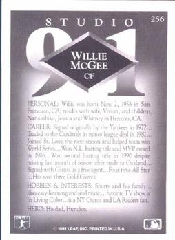 Willie McGee  baseball card collectible - Main Image 2