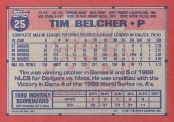 Tim Belcher  baseball card collectible - Main Image 2