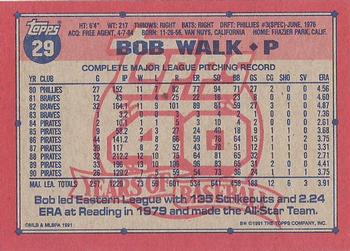 Bob Walk  baseball card collectible - Main Image 2