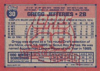 Gregg Jefferies  baseball card collectible - Main Image 2