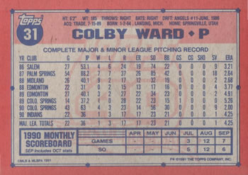 Colby Ward  baseball card collectible - Main Image 2