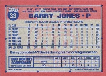 Barry Jones  baseball card collectible - Main Image 2