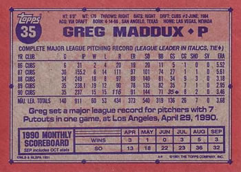 Greg Maddux  baseball card collectible - Main Image 2