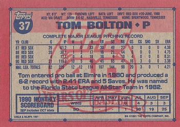 Tom Bolton  baseball card collectible - Main Image 2