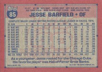 Jesse Barfield  baseball card collectible - Main Image 2