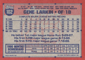 Gene Larkin  baseball card collectible - Main Image 2