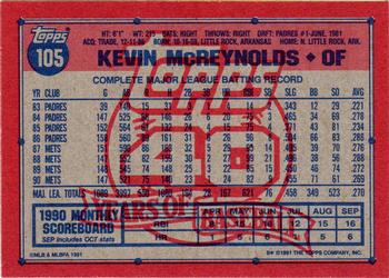 Kevin McReynolds  baseball card collectible - Main Image 2