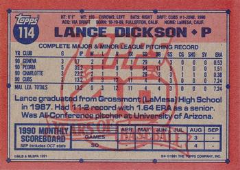 Lance Dickson  baseball card collectible - Main Image 2