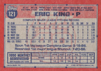 Eric King  baseball card collectible - Main Image 2