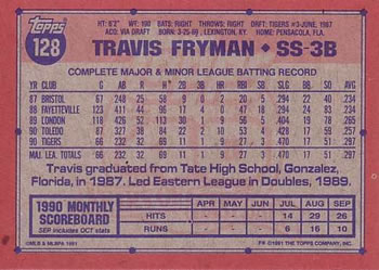 Travis Fryman  baseball card collectible - Main Image 2