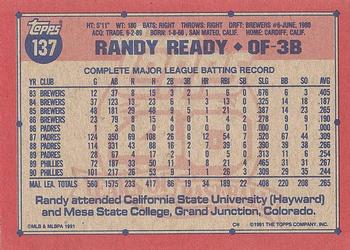 Randy Ready  baseball card collectible - Main Image 2