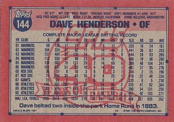 Dave Henderson  baseball card collectible - Main Image 2