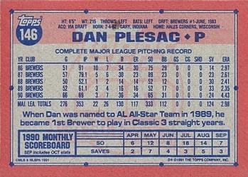 Dan Plesac  baseball card collectible - Main Image 2