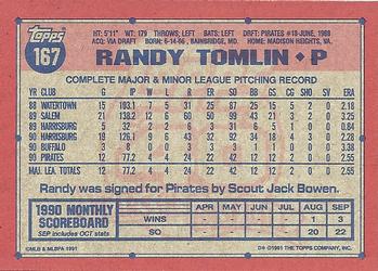Randy Tomlin  baseball card collectible - Main Image 2