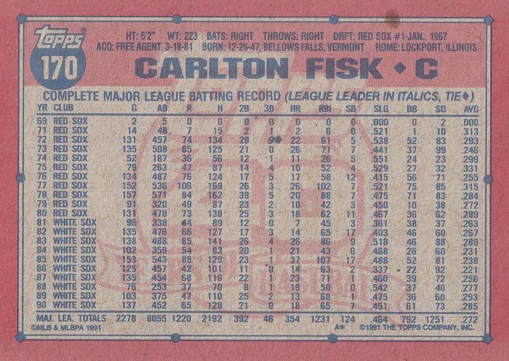 Carlton Fisk  baseball card collectible - Main Image 2