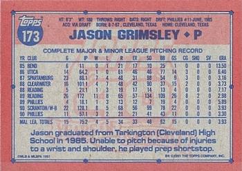 Jason Grimsley  baseball card collectible - Main Image 2