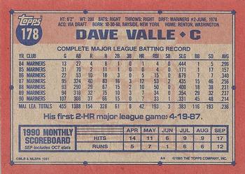 Dave Valle  baseball card collectible - Main Image 2