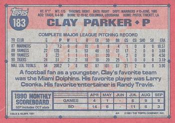 Clay Parker  baseball card collectible - Main Image 2