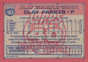 Clay Parker  baseball card collectible - Main Image 2