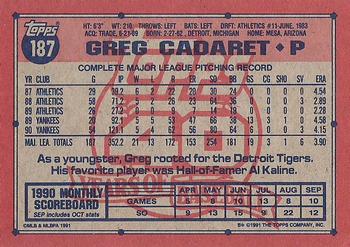 Greg Cadaret  baseball card collectible - Main Image 2