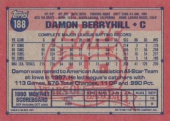 Damon Berryhill  baseball card collectible - Main Image 2