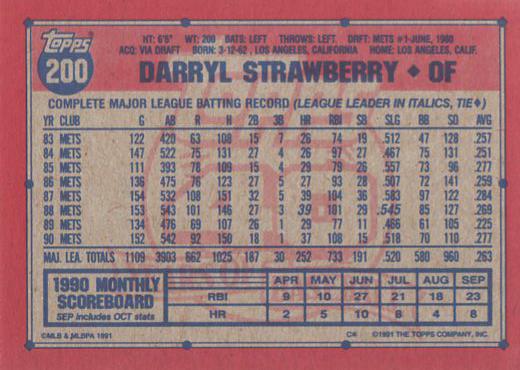 Darryl Strawberry  baseball card collectible - Main Image 2