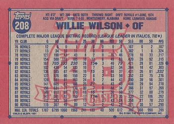 Willie Wilson  baseball card collectible - Main Image 2