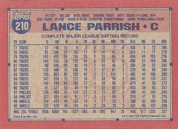 Lance Parrish  baseball card collectible - Main Image 2