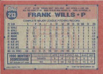 Frank Wills  baseball card collectible - Main Image 2