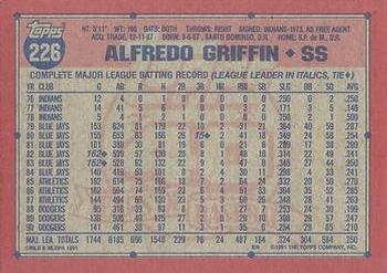 Alfredo Griffin  baseball card collectible - Main Image 2
