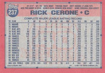 Rick Cerone  baseball card collectible - Main Image 2