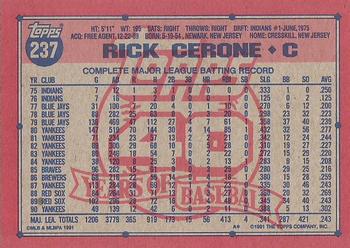 Rick Cerone  baseball card collectible - Main Image 2