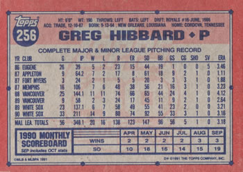 Greg Hibbard  baseball card collectible - Main Image 2