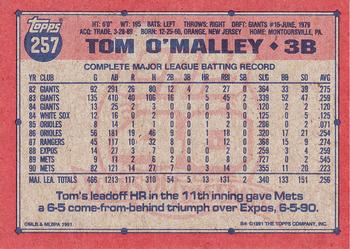 Tom O’Malley  baseball card collectible - Main Image 2