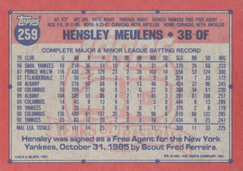 Hensley Meulens  baseball card collectible - Main Image 2