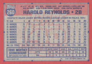 Harold Reynolds  baseball card collectible - Main Image 2