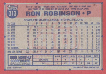 Ron Robinson  baseball card collectible - Main Image 2