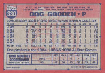 Doc Gooden  baseball card collectible - Main Image 2