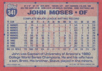 John Moses  baseball card collectible - Main Image 2