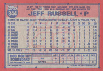 Jeff Russell  baseball card collectible - Main Image 2