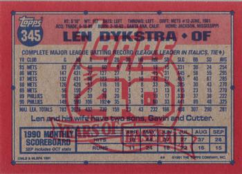 Len Dykstra  baseball card collectible - Main Image 2