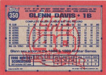 Glenn Davis  baseball card collectible - Main Image 2