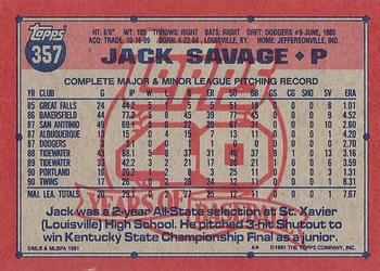 Jack Savage  baseball card collectible - Main Image 2