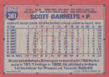 Scott Garrelts  baseball card collectible - Main Image 2