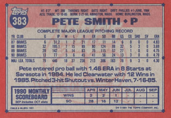 Pete Smith  baseball card collectible - Main Image 2