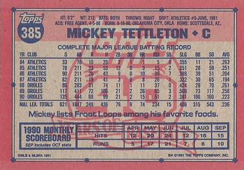 Mickey Tettleton  baseball card collectible - Main Image 2