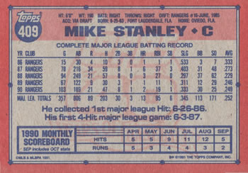 Mike Stanley  baseball card collectible - Main Image 2